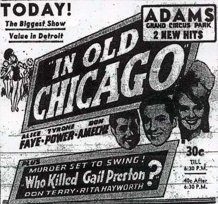 Adams Theatre - Old Ad From 1937 (newer photo)